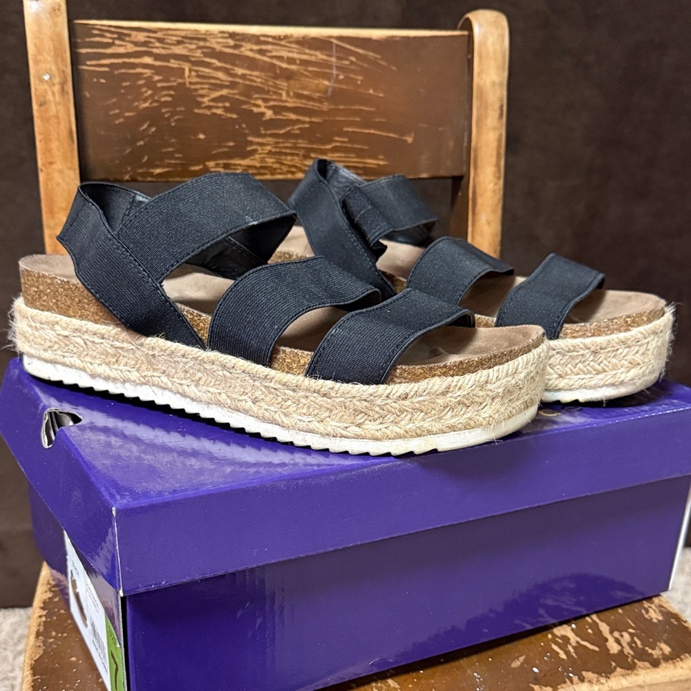 Madden Girl Black Platform Espadrilles